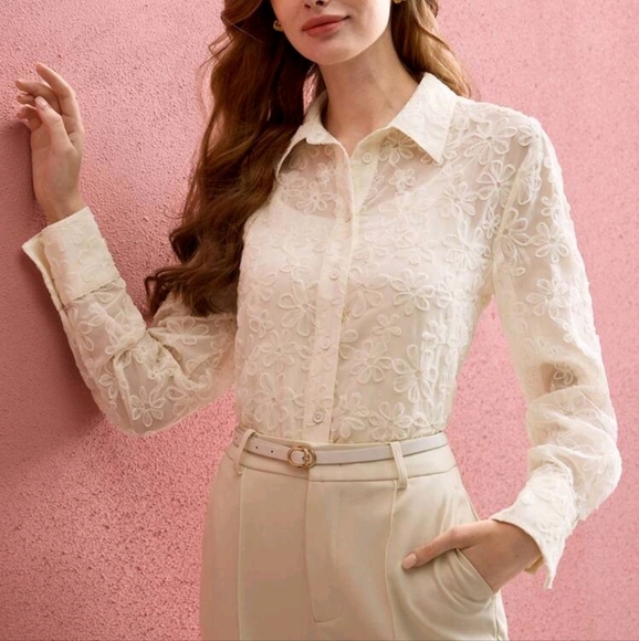 TEXTURED BUTTON UP SHIRT - Picture 3 of 4